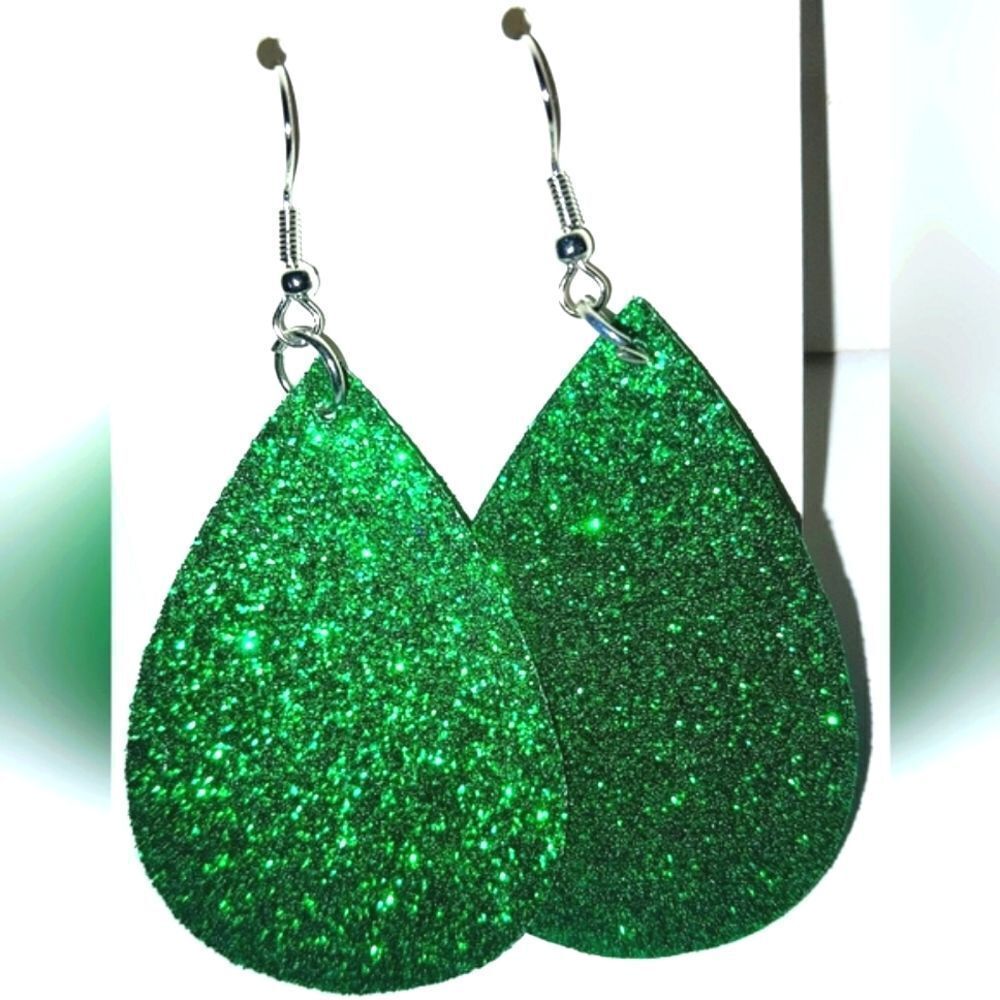 Sparkling Green Beautiful Bedazzled Fashion Earrings